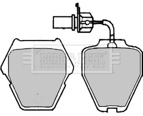 BORG & BECK Комплект тормозных колодок, дисковый тормоз BBP2198